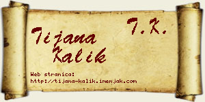 Tijana Kalik vizit kartica